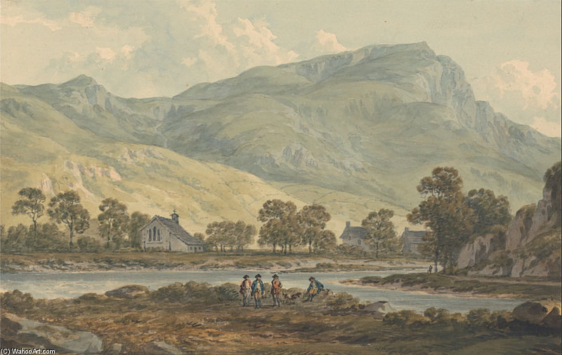 Wikioo.org - The Encyclopedia of Fine Arts - Painting, Artwork by John Warwick Smith - The Priory Of Beddgelert, Caernarvonshire