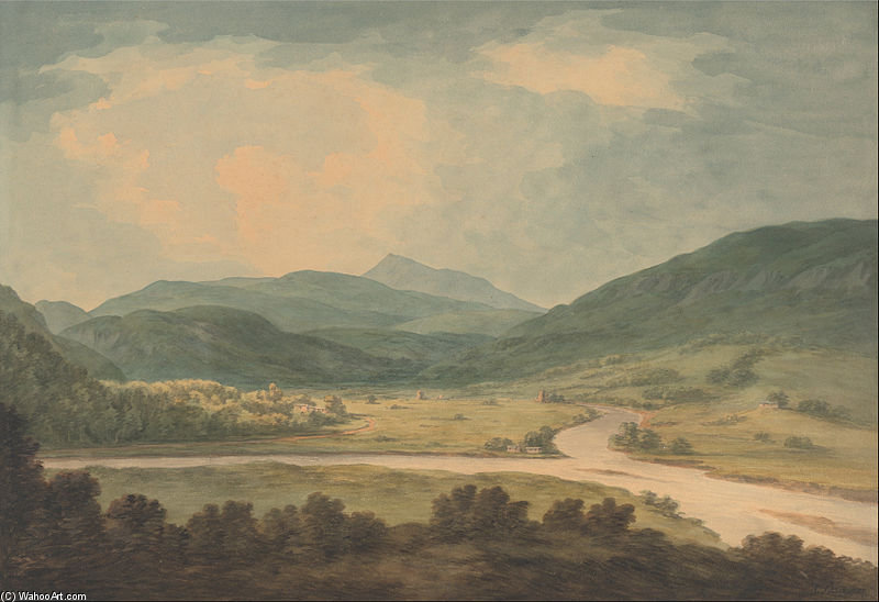 Wikioo.org - The Encyclopedia of Fine Arts - Painting, Artwork by John Warwick Smith - The River Tay And Tributary