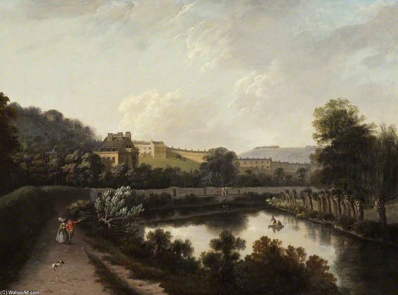 Wikioo.org - The Encyclopedia of Fine Arts - Painting, Artwork by Joseph Farington - The Royal Crescent From The Avon