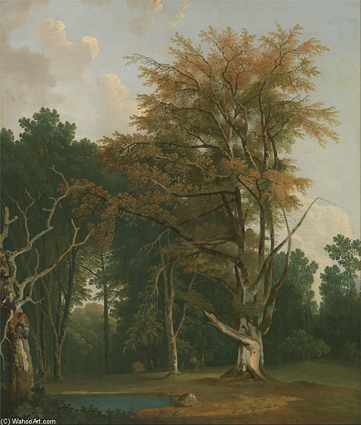 WikiOO.org - Encyclopedia of Fine Arts - Maľba, Artwork Joseph Farington - Trees In A Woodland Glade