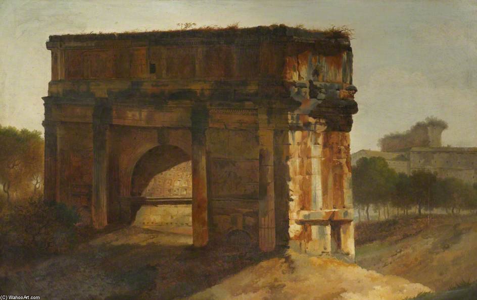 Wikioo.org - The Encyclopedia of Fine Arts - Painting, Artwork by Joseph Michael Gandy - The Arch Of Septimus Severus, Rome