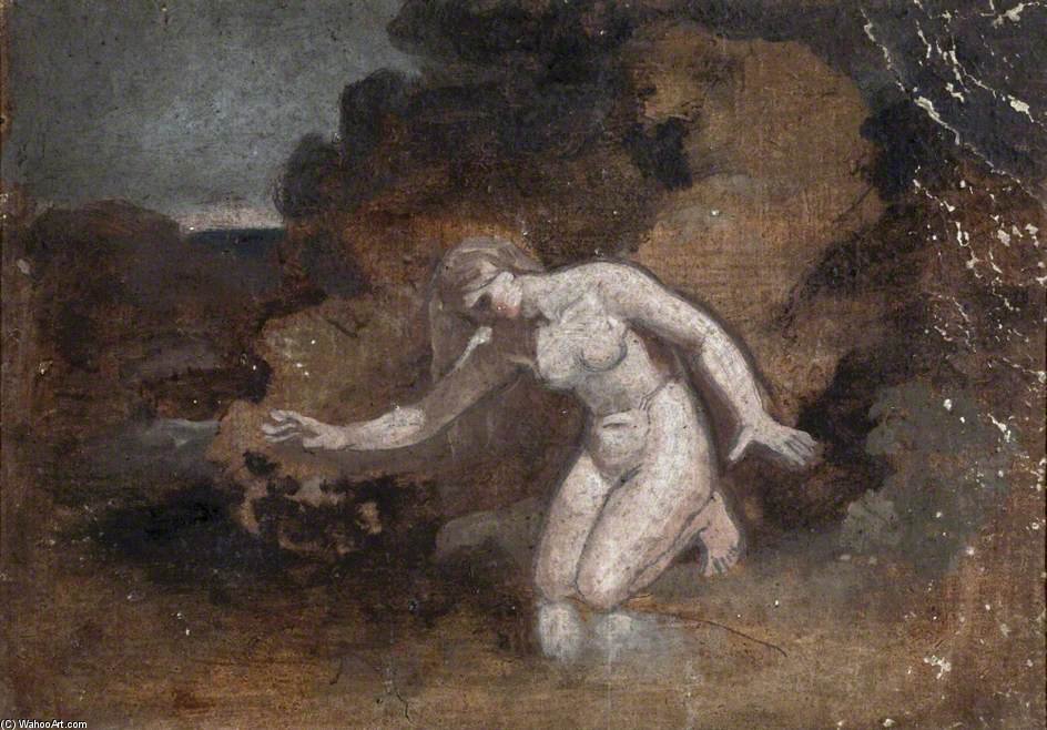 WikiOO.org - Enciklopedija dailės - Tapyba, meno kuriniai Joshua Cristall - Female Figure Looking At A Reflection