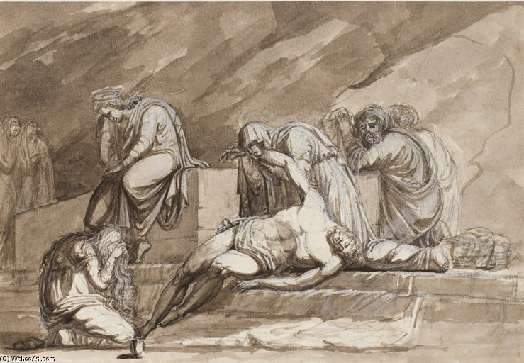 Wikioo.org - สารานุกรมวิจิตรศิลป์ - จิตรกรรม Louis Gauffier - L'ensevelissement Du Christ
