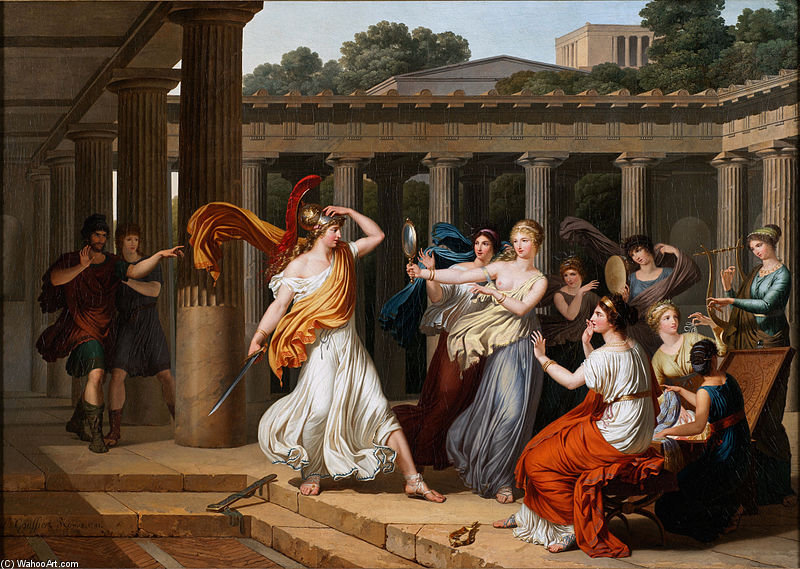 Wikioo.org - Bách khoa toàn thư về mỹ thuật - Vẽ tranh, Tác phẩm nghệ thuật Louis Gauffier - Odysseus Recognises Achilles Amongst The Daughters Of Lycomedes