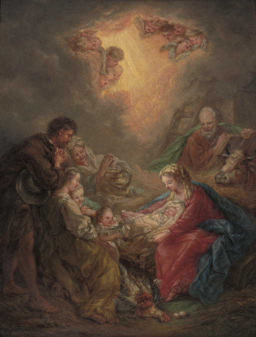 WikiOO.org - 백과 사전 - 회화, 삽화 Louis Gauffier - The Adoration Of The Shepherds