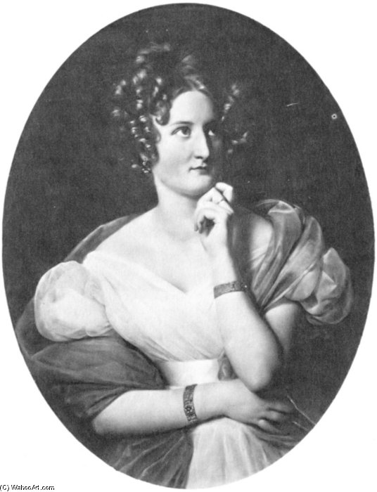Wikioo.org - สารานุกรมวิจิตรศิลป์ - จิตรกรรม Louis Hersent - Portrait Of Delphine De Girardin