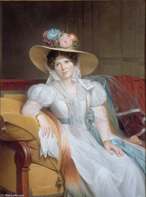 WikiOO.org - Güzel Sanatlar Ansiklopedisi - Resim, Resimler Louis Hersent - Portrait Of Mme Casimir Perier, Born Pauline Loyer