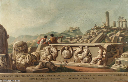 Wikioo.org - สารานุกรมวิจิตรศิลป์ - จิตรกรรม Luigi Mayer - A View Of Tyndareus From The South