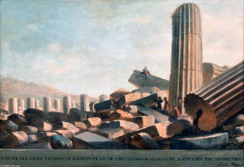 Wikioo.org - The Encyclopedia of Fine Arts - Painting, Artwork by Luigi Mayer - View Of The Remains Of The Great Temple At Selinunti