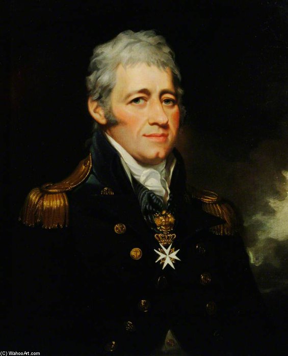 WikiOO.org - Güzel Sanatlar Ansiklopedisi - Resim, Resimler Mather Brown - Rear Admiral Sir Home Popham