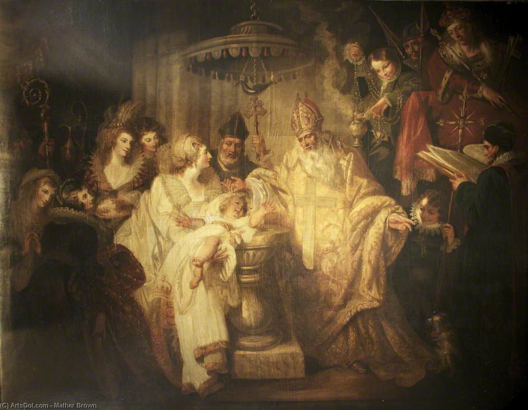 Wikioo.org - The Encyclopedia of Fine Arts - Painting, Artwork by Mather Brown - The Baptism Of Henry Viii