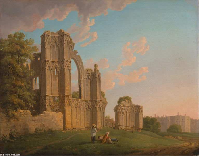 WikiOO.org - Encyclopedia of Fine Arts - Målning, konstverk Michael Angelo Rooker - St. Mary's Abbey, York