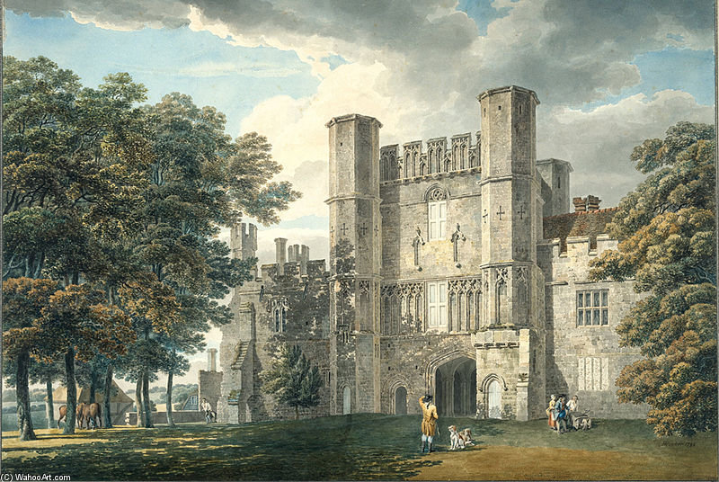 WikiOO.org - Encyclopedia of Fine Arts - Målning, konstverk Michael Angelo Rooker - The Gatehouse Of Battle Abbey, Sussex
