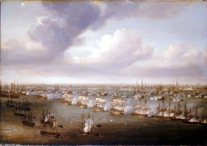 WikiOO.org - Енциклопедия за изящни изкуства - Живопис, Произведения на изкуството Nicholas Pocock - Battle Of Copenhagen