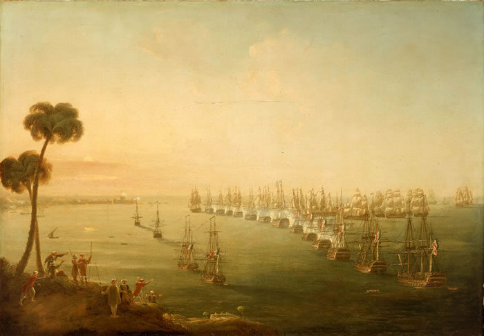 Wikioo.org - The Encyclopedia of Fine Arts - Painting, Artwork by Nicholas Pocock - Battle Of The Nile