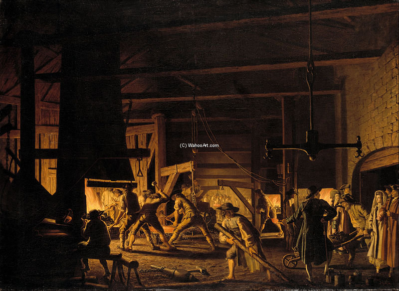WikiOO.org - Enciclopédia das Belas Artes - Pintura, Arte por Pehr Hillestrom - In The Anchor-forge At Söderfors