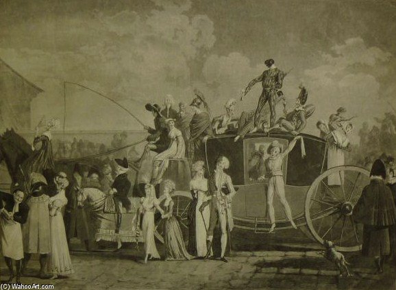 WikiOO.org - Encyclopedia of Fine Arts - Lukisan, Artwork Philibert Louis Debucourt - The Carnaval