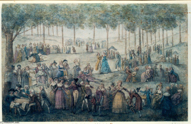 WikiOO.org - Encyclopedia of Fine Arts - Lukisan, Artwork Philibert Louis Debucourt - The Festival Des Loges In The Forest