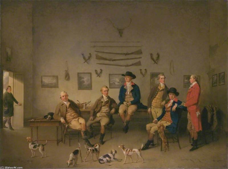 Wikioo.org - The Encyclopedia of Fine Arts - Painting, Artwork by George Philip Reinagle - Members Of The Carrow Abbey Hunt