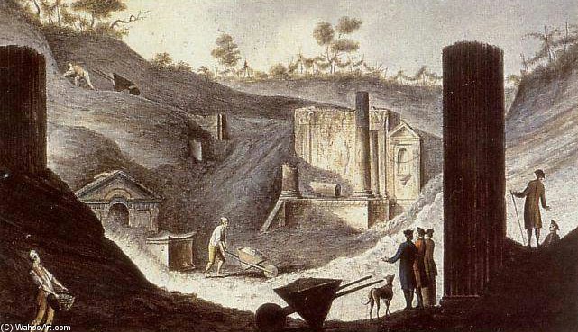 Wikioo.org – L'Encyclopédie des Beaux Arts - Peinture, Oeuvre de Pietro Fabris - Tempels En Pompeji