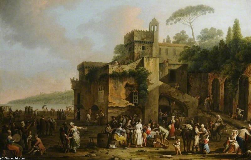 Wikioo.org - The Encyclopedia of Fine Arts - Painting, Artwork by Pietro Fabris - View Of Naples, Italy -