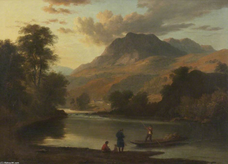 WikiOO.org - Encyclopedia of Fine Arts - Schilderen, Artwork Ramsay Richard Reinagle - Loughrigg And The River Brathay