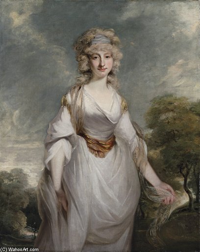 Wikioo.org - The Encyclopedia of Fine Arts - Painting, Artwork by Richard Cosway - Portrait Of Lady Almeria Carpenter