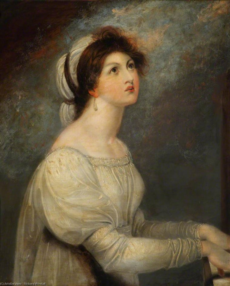 Wikioo.org - The Encyclopedia of Fine Arts - Painting, Artwork by Richard Westall - Lady Hamilton As Saint Cecilia