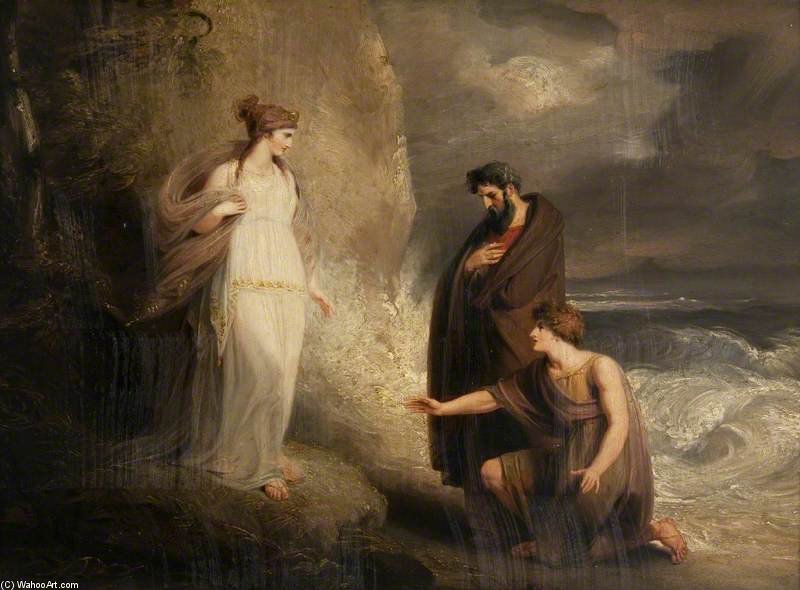 Wikioo.org - The Encyclopedia of Fine Arts - Painting, Artwork by Richard Westall - Telemachus Landing On The Isle Of Calypso