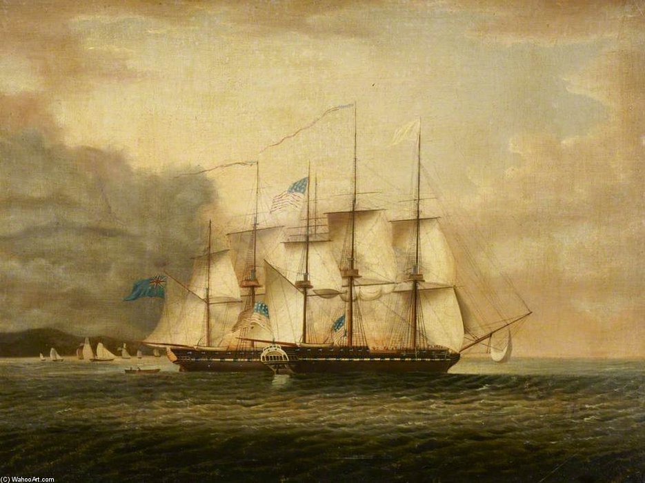 Wikioo.org - The Encyclopedia of Fine Arts - Painting, Artwork by Robert Dodd - Hms 'shannon' Taking Uss 'chesapeake'