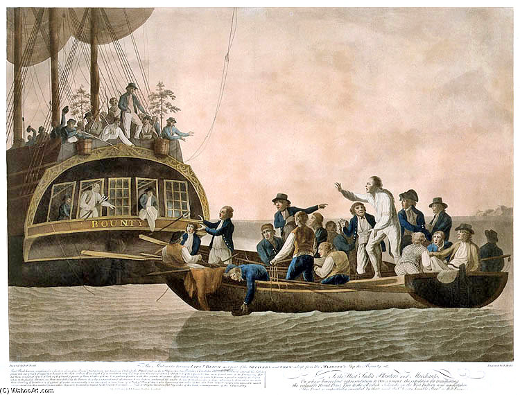 WikiOO.org - אנציקלופדיה לאמנויות יפות - ציור, יצירות אמנות Robert Dodd - Mutiny Hms Bounty