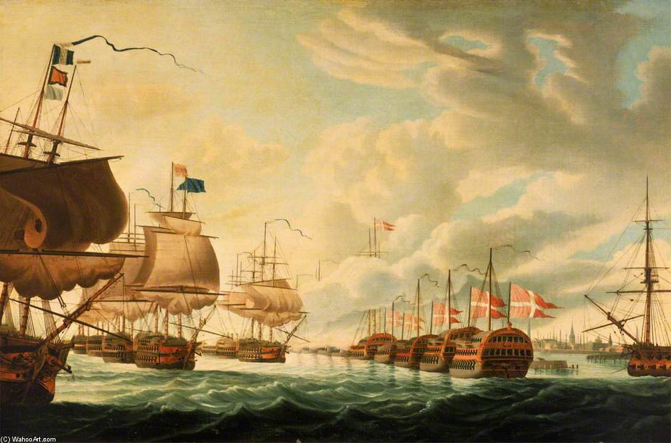 Wikioo.org - The Encyclopedia of Fine Arts - Painting, Artwork by Robert Dodd - The Battle Of Copenhagen