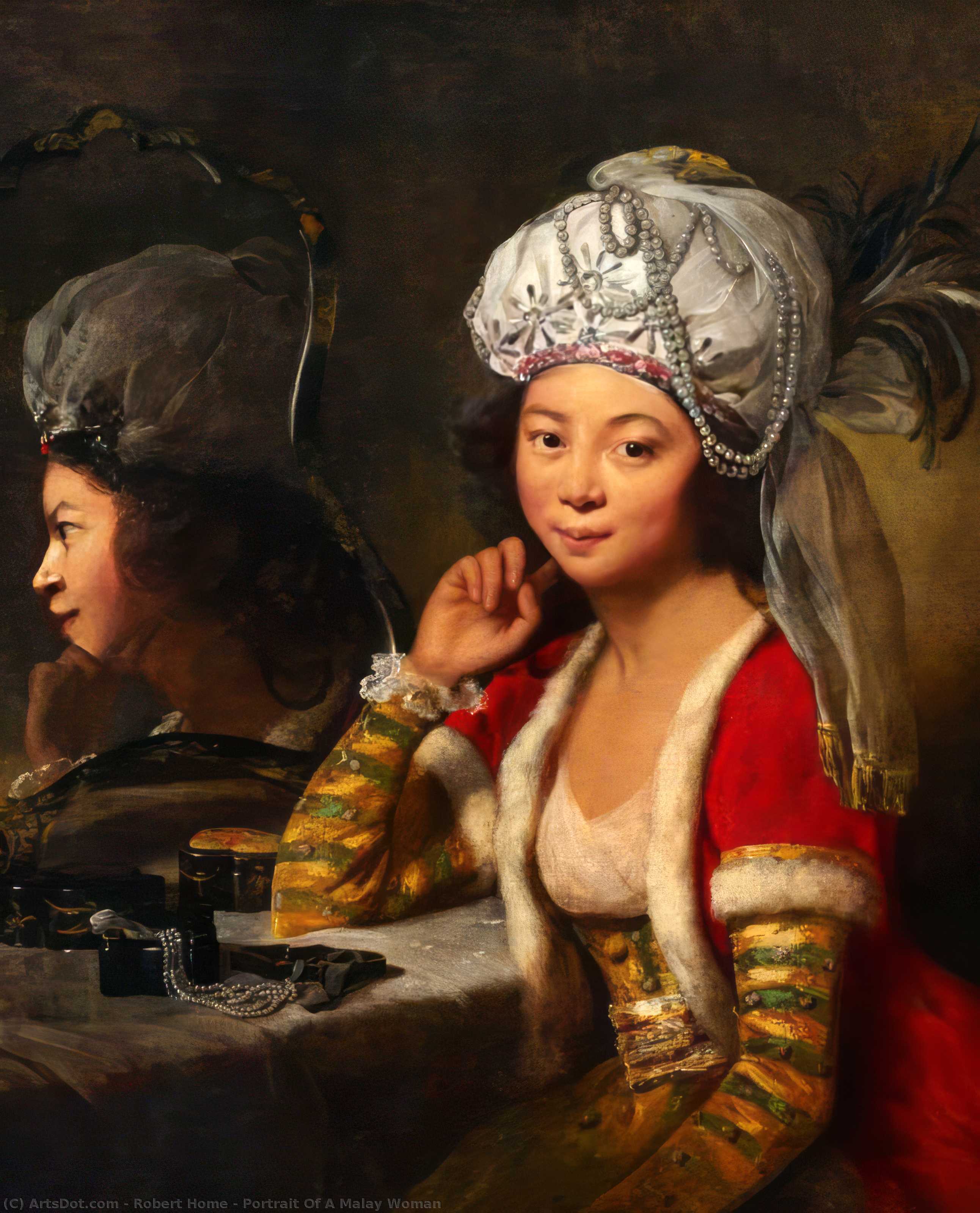 Wikioo.org - The Encyclopedia of Fine Arts - Painting, Artwork by Robert Home - Portrait Of A Malay Woman