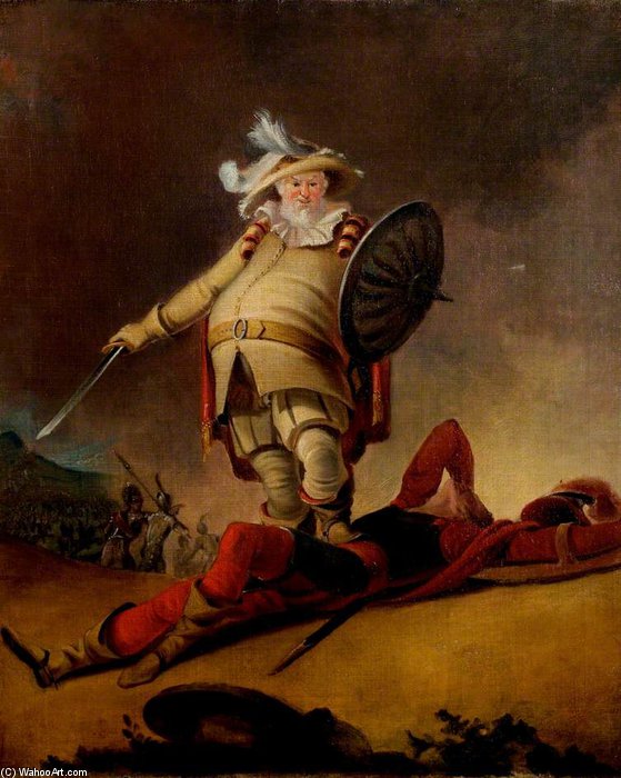 Wikioo.org - The Encyclopedia of Fine Arts - Painting, Artwork by Robert Smirke - 'henry Iv', Part I, Act V, Scene 4, Falstaff And The Dead Body Of Hotspur