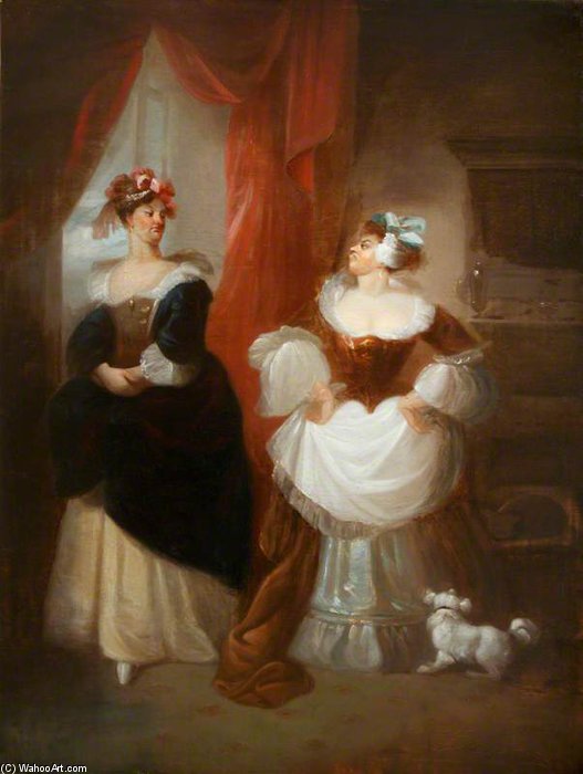WikiOO.org - Encyclopedia of Fine Arts - Maalaus, taideteos Robert Smirke - The Rival Waiting-women