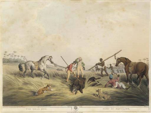 Wikioo.org – L'Encyclopédie des Beaux Arts - Peinture, Oeuvre de Samuel Howitt - Orientales Field Sports - six plaques
