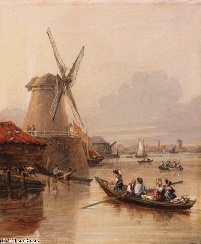 Wikioo.org - The Encyclopedia of Fine Arts - Painting, Artwork by Samuel Owen - Battersea From The Thames, Nine Elms