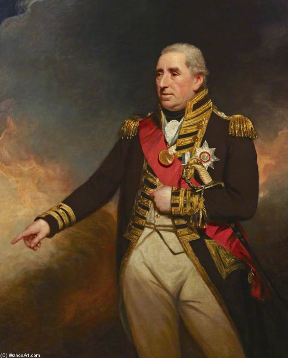 Wikioo.org - Encyklopedia Sztuk Pięknych - Malarstwo, Grafika William Beechey - Admiral Sir John Thomas Duckworth