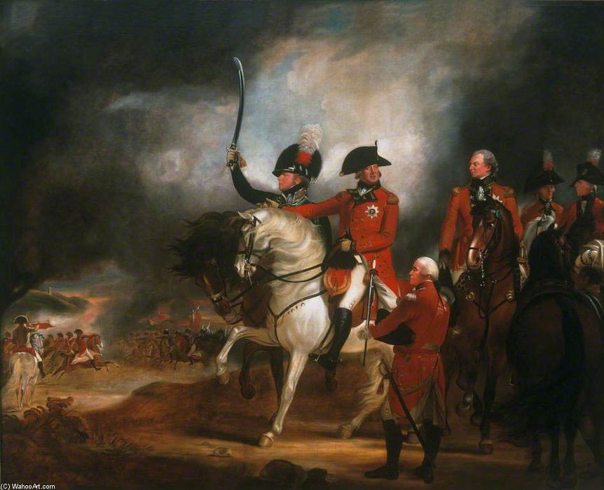 WikiOO.org - Encyclopedia of Fine Arts - Målning, konstverk William Beechey - George Iii And The Prince Of Wales Reviewing The - (3rd)