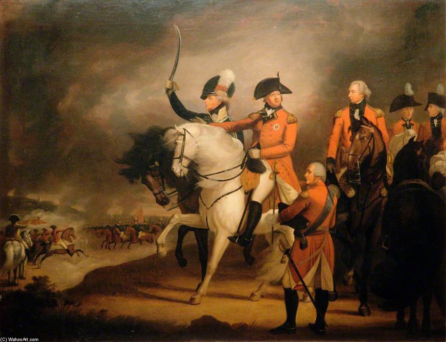 WikiOO.org - Encyclopedia of Fine Arts - Målning, konstverk William Beechey - King George Iii Reviewing The 10th Dragoons