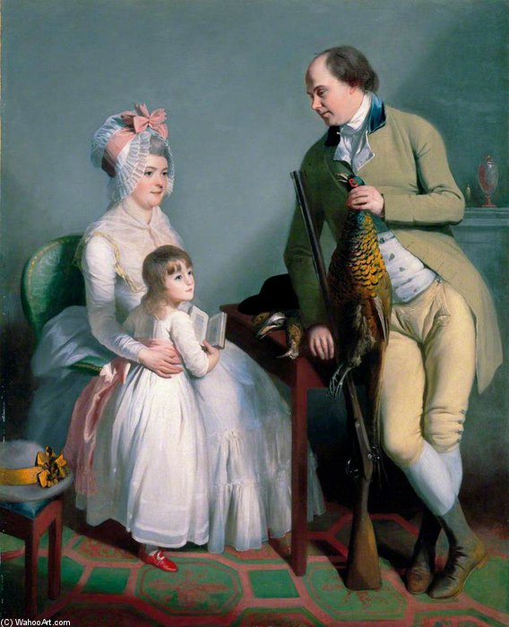 Wikioo.org - The Encyclopedia of Fine Arts - Painting, Artwork by William Beechey - Mr And Mrs John Custance Of Norwich And Their Daughter Frances