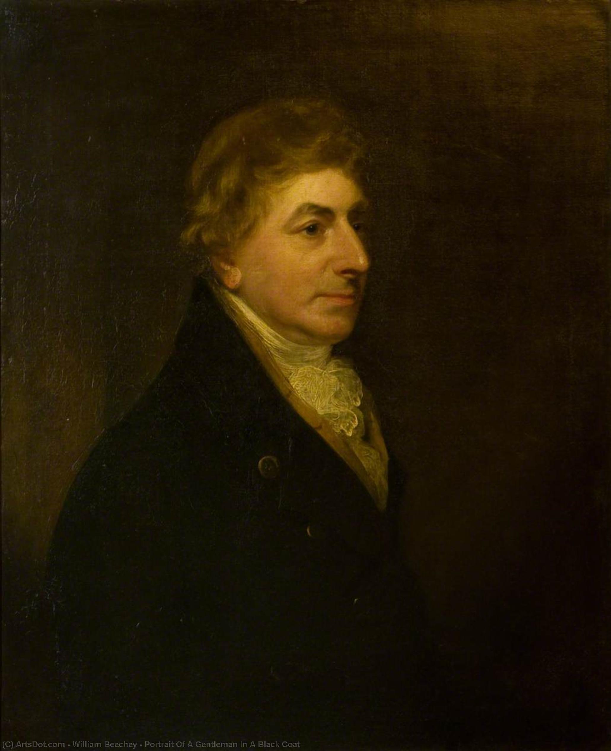 Wikioo.org - The Encyclopedia of Fine Arts - Painting, Artwork by William Beechey - Portrait Of A Gentleman In A Black Coat