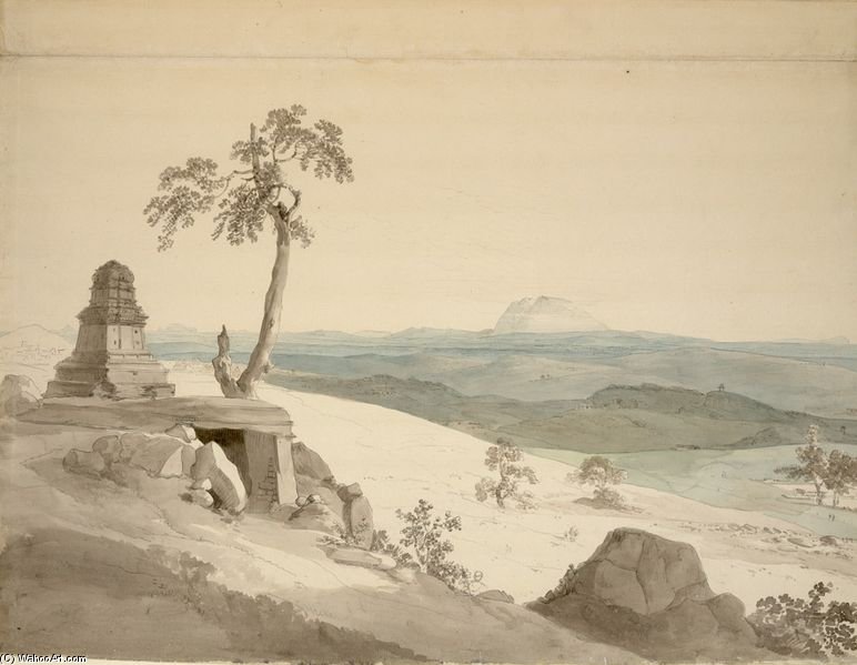 Wikioo.org - The Encyclopedia of Fine Arts - Painting, Artwork by Thomas And William Daniell - Temple Near Benares