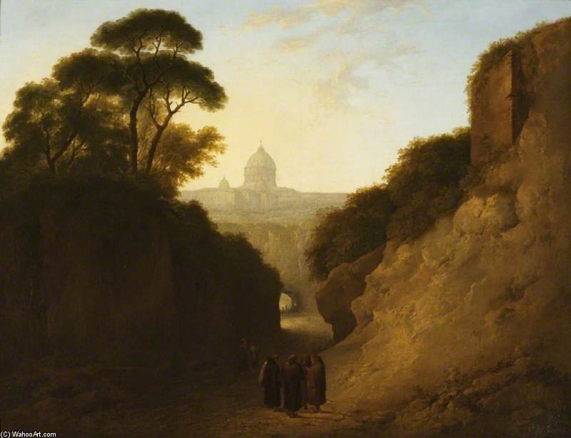 Wikioo.org - The Encyclopedia of Fine Arts - Painting, Artwork by Thomas Barker - A Distant View Of Rome