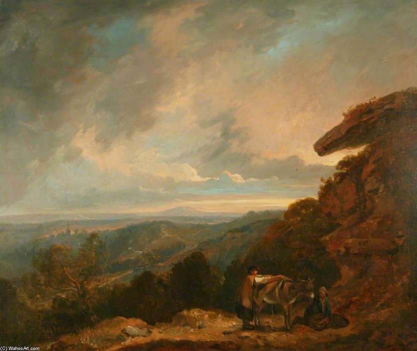 WikiOO.org - 백과 사전 - 회화, 삽화 Thomas Barker - Distant View Of Malvern