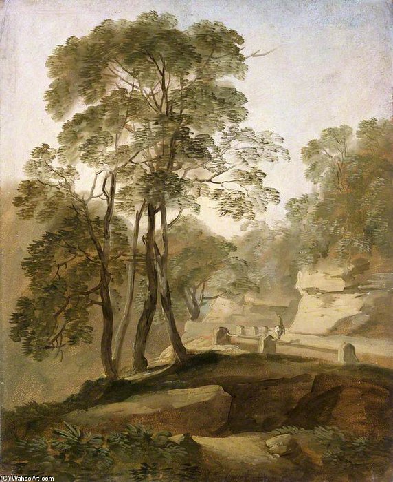 Wikioo.org - The Encyclopedia of Fine Arts - Painting, Artwork by Thomas Barker - Landscape Near Tivoli