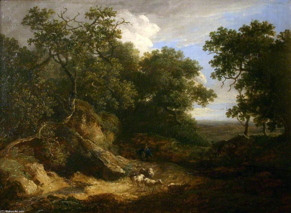 Wikioo.org - The Encyclopedia of Fine Arts - Painting, Artwork by Thomas Barker - Landscape With Sheep