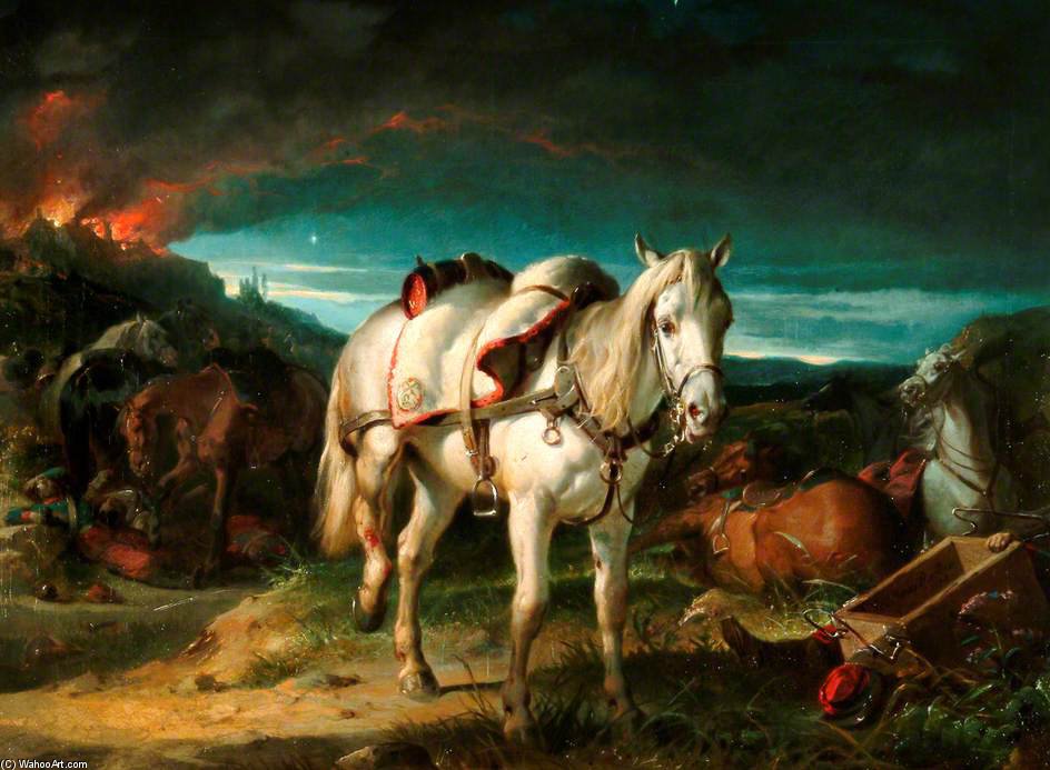 Wikioo.org - The Encyclopedia of Fine Arts - Painting, Artwork by Thomas Barker - Riderless Horse After The Battle Of Sedan