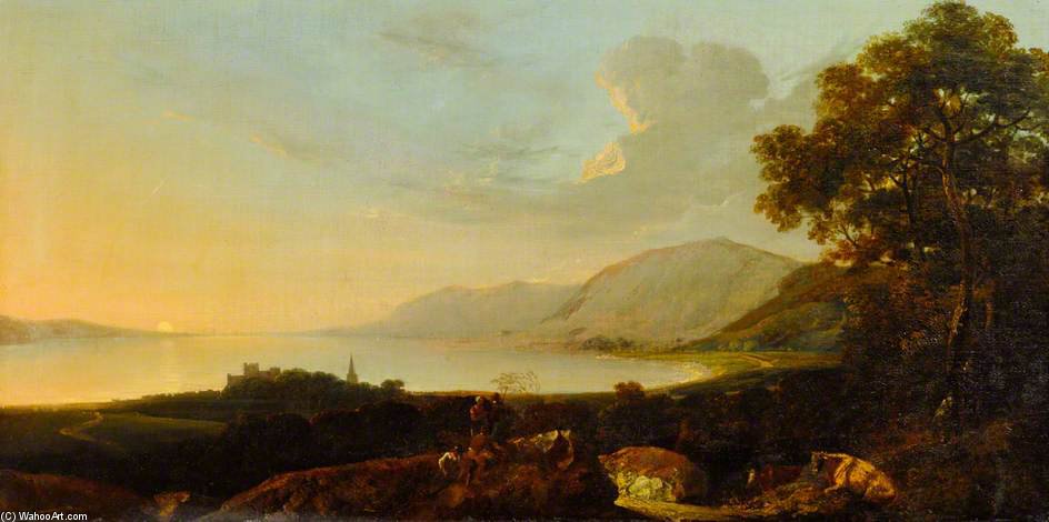 Wikioo.org - The Encyclopedia of Fine Arts - Painting, Artwork by Thomas Barker - River Landscape With Figures