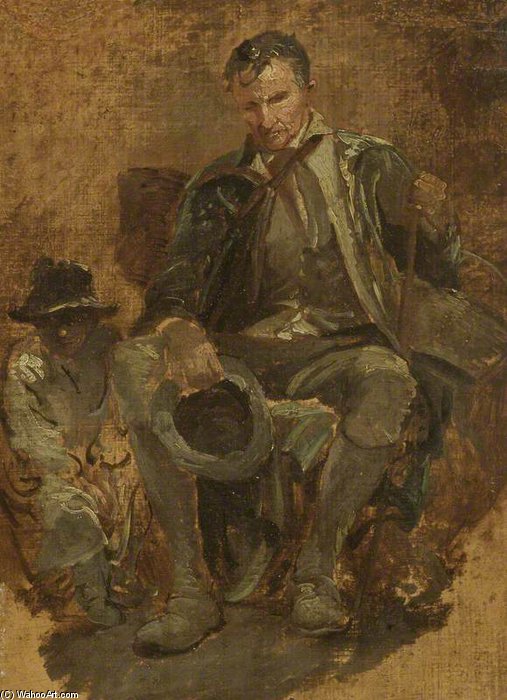Wikioo.org – L'Encyclopédie des Beaux Arts - Peinture, Oeuvre de Thomas Barker - Étude d un Woodman